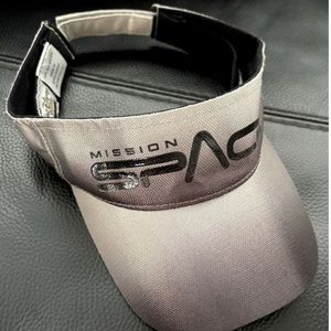 Vintage Disney Epcot Mission Space Visor Hat Gray Silver Ombré Walt Disney World